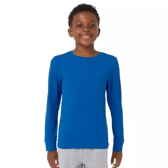 32 Degrees Kids Air Mesh Long Sleeve Blue Tee Large - Picture 1 of 4